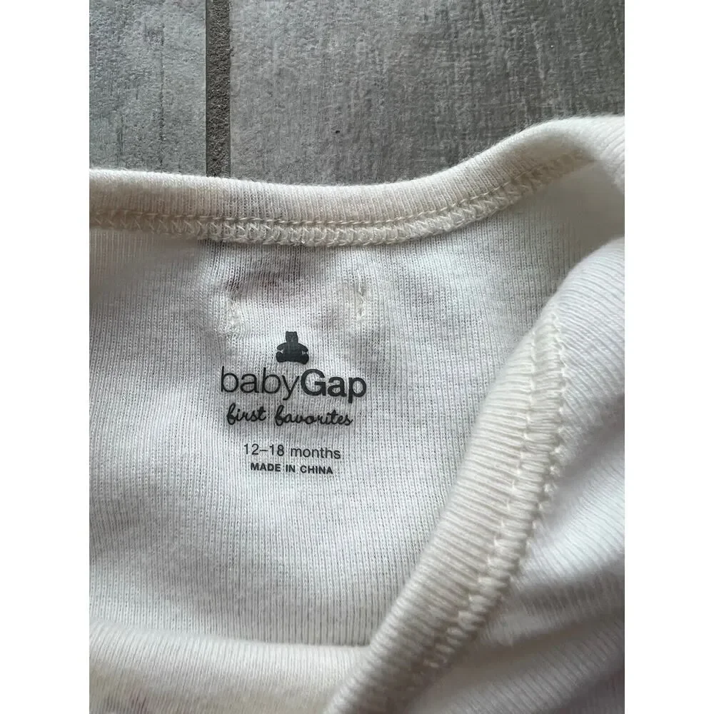 BABY GAP Toddler One Piece Long Sleeve Bodysuits Lot Set of 3 Cotton 12-18m